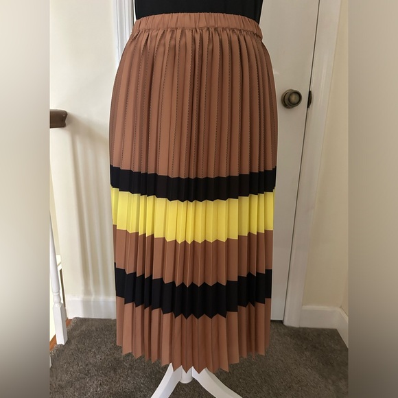 Anthropologie Maeve Pleated Stripe Skirt - Picture 11 of 11